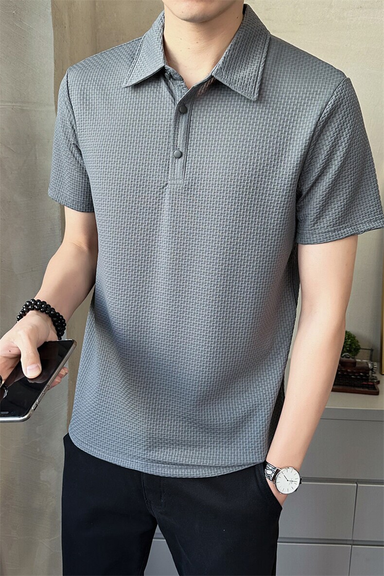 翻领polo衫男短袖2025夏季新款冰丝透气打底衫t恤男C317-1832-50,男装Polo衫,电商C317