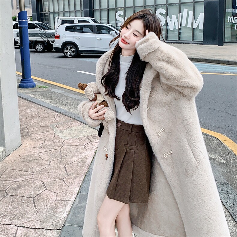 现货新款加厚皮毛一体外套2C095-8931-P215-K308,女装毛呢外套,2C095
