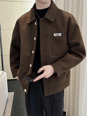 轻熟风高端呢子明线宽松韩版外套大衣夹克男A236-JK0813-P130，男装夹克，电商A236