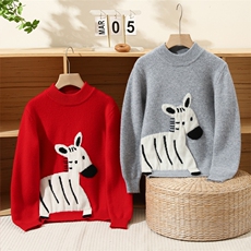 2025时尚百搭通勤简约休闲加厚斑马羊毛衫，童装儿童羊毛衫，牧皓研