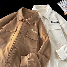 冬新复古加棉加厚麂皮绒棉服男多口袋翻领棉袄夹克J611J加棉-P85，男装棉衣，电商A001-1
