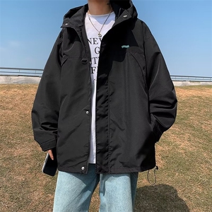 港风复古工装夹克男秋季新款潮流百搭简约纯色防风冲锋衣JK551P55图片