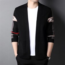 G66306男士2023年秋新款长袖开衫V领休闲青年外套P120,男装针织衫/毛衣,电商B360