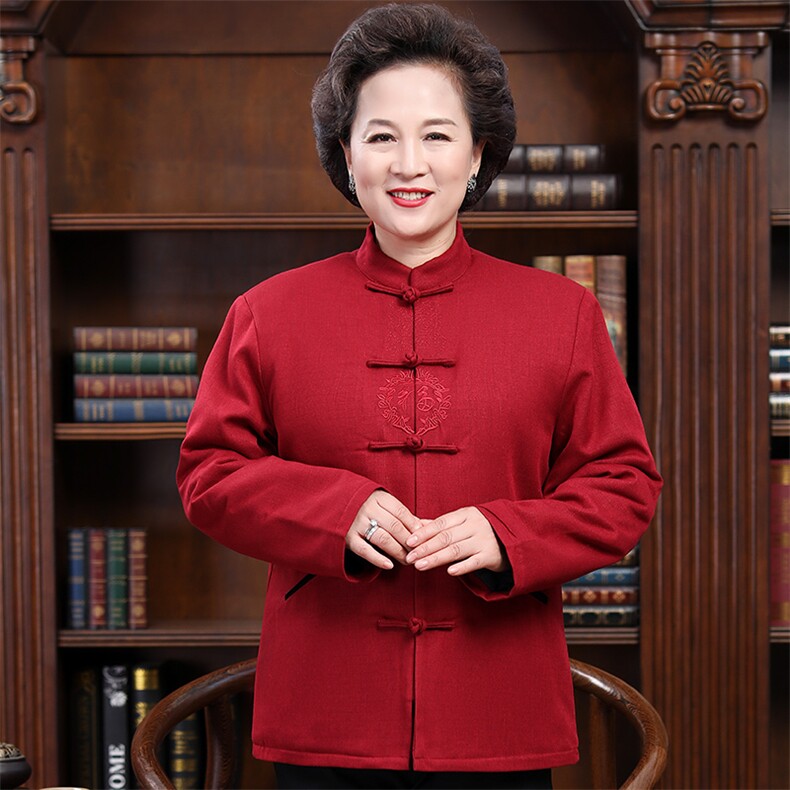 高品质中老年爷爷奶奶装风唐装棉服盘扣棉袄外套加棉复古棉衣,男装民族服装,钱塘723
