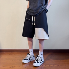 休闲短裤男韩版潮流拼色高街帅气2024夏季新款ins五分裤K4080-P38，男装休闲裤，星座412-3