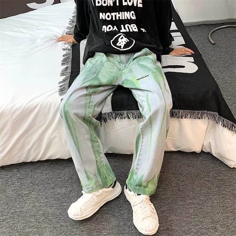 男春季新款宽松百搭直筒牛仔裤WH10P45图片