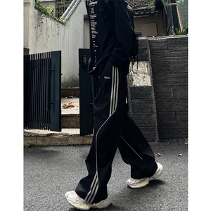 户外机能冲锋裤男秋冬季条纹工装裤宽松直筒休闲长裤 KA208图片