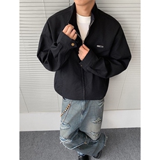 日系夹克外套男春秋季宽松潮牌休闲黑色外套JK511-P88，男装夹克，星座208-5