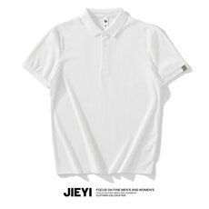 夏季男士冰丝短袖polo衫中年翻领t恤休闲弹力上衣透气薄款半袖，男装T恤，星座1210-1