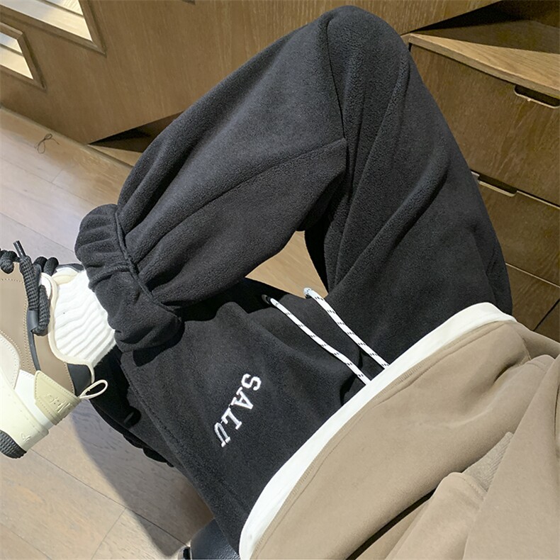冬季新品双面摇粒绒刺绣束脚休闲裤大码M~5XLXZ604-K100-P50控68,男装休闲裤,星座604