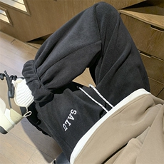 冬季新品双面摇粒绒刺绣束脚休闲裤大码M~5XLXZ604-K100-P50控68，男装休闲裤，星座604
