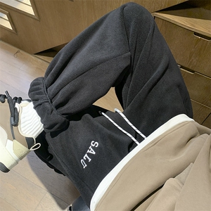 冬季新品双面摇粒绒刺绣束脚休闲裤大码M~5XL XZ604-K100-P50控68图片