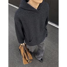 YK86125-P65聚酯纤维78.3%锦纶21.7%秋季新款港风针织卫衣，男装卫衣，电商A086-1