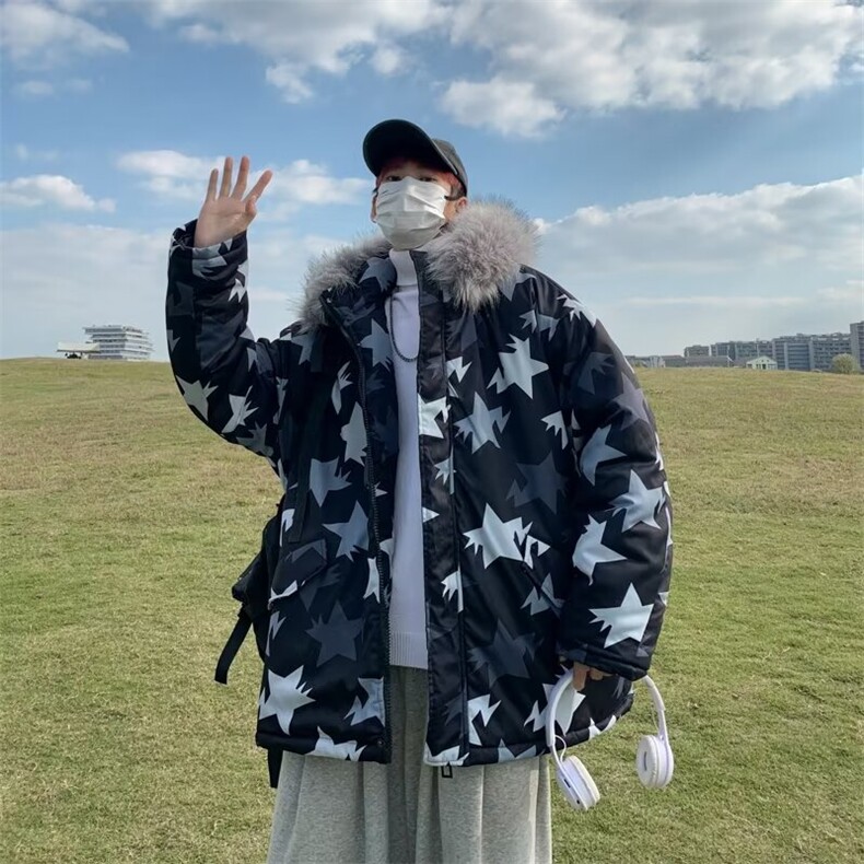 冬季新款大毛领棉服外套男女同款潮牌加厚保暖MY03-P65,男装棉衣,星座1109-3
