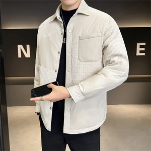 标90白鸭绒 店主风冬季翻领拼接轻奢休闲羽绒服外套8811-P210图片