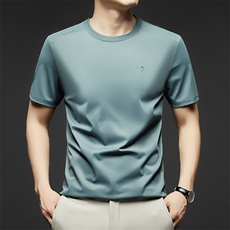 2025舒适百搭圆领短袖男士T恤，男装T恤，鼎晴羊绒