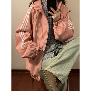 春秋三条杠皮衣美式潮牌情侣装夹克外套XZ102B-1-JK2561P85图片