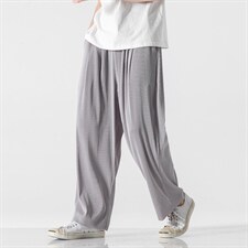 夏季 日系哈伦裤男女宽松休闲裤港风直筒褶皱显瘦阔腿裤 K141/P60图片