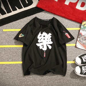 2021夏季新日系麒麟风大码男圆领印花宽松休闲T恤短袖T03-特p25图片