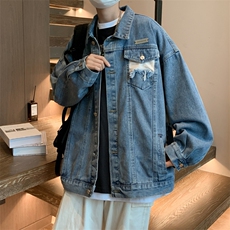 春秋牛仔外套男ins韩版潮流褂学生港风潮牌宽松夹克JK02084-P70，男装夹克，星座308B-1
