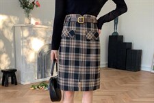 格子半身裙，加厚，女装半身裙，千姿百惠