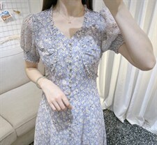 DINOBIENS【现货】夏季新款仙女气质小花连衣裙，女装连衣裙，迪诺比亚