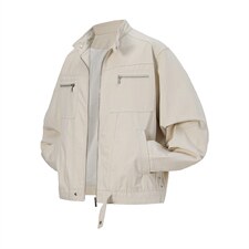 26春装高品质老钱风立领夹克外套男女美式潮牌拉链工装风宽松上衣，男装夹克，电商A486