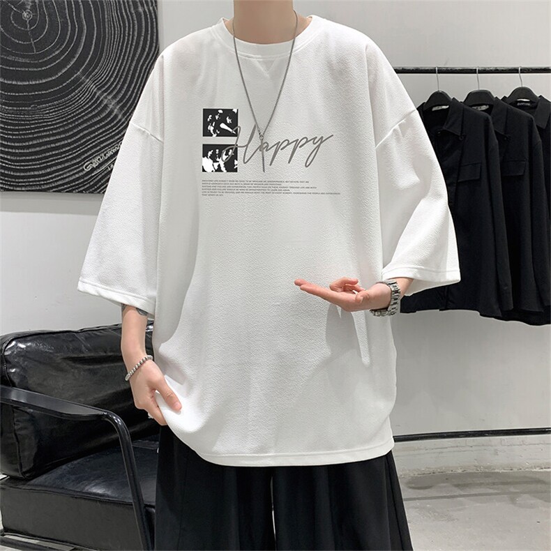 冰丝七分袖t恤男大码五分袖男短袖男中袖 Q11431-P30图片