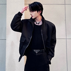 （自家图）黑色立领夹克外套男春工装潮牌衣服2018-P68，男装夹克，星座910-5