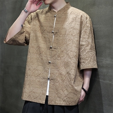 2025夏季新款风男装外套金属盘扣新中式肌理提花衬衫C137-P65，男装衬衫，电商B277(原6028)