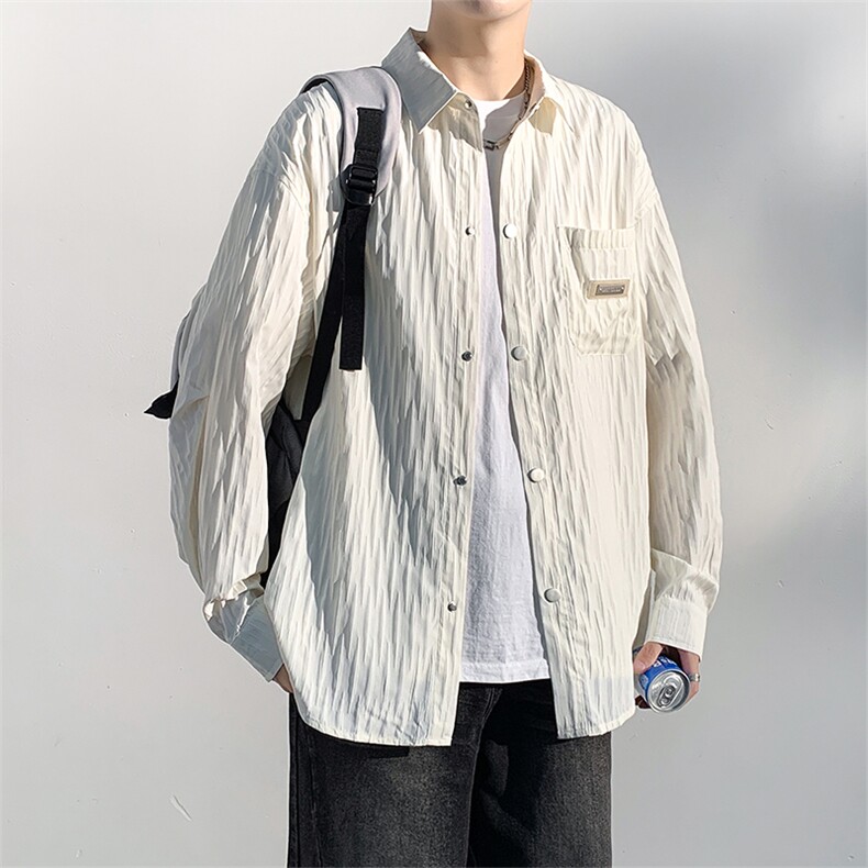 G805-P45秋季新款港风休闲宽松长袖衬衫男,男装衬衫,星座1204