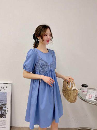 现货：夏季新款假两件连衣裙，女装连衣裙，花之妖影