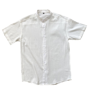 夏季男士七分袖条纹衬衫立领男休闲修身休闲衬衣A236-C663-P55图片