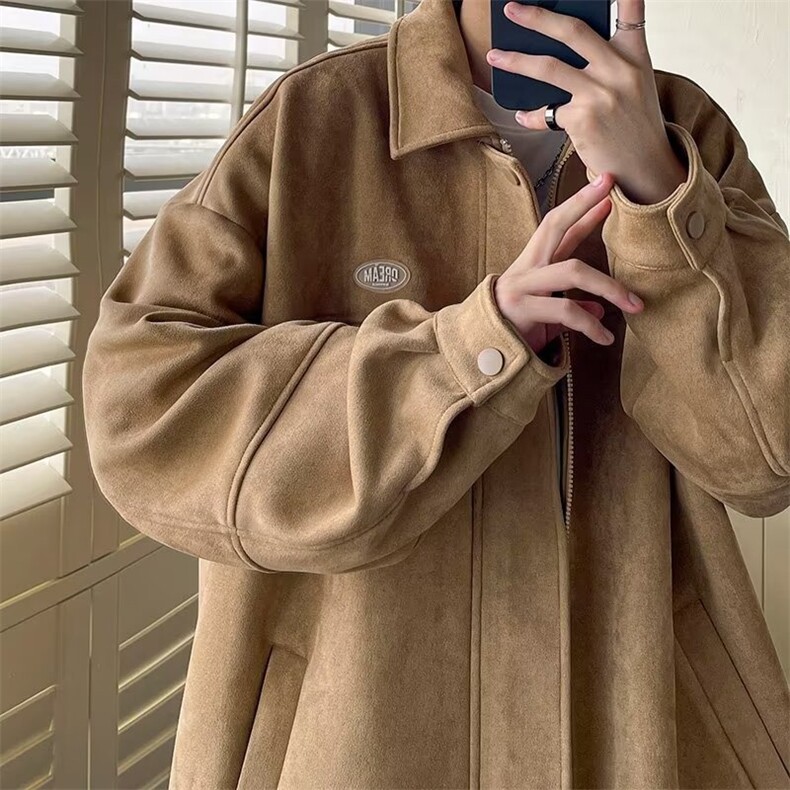 W03-P45美式棒球服男生春秋季2025新款高街oversize潮牌翻，女装职业装，电商B323A