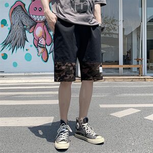 20夏季港风大码休闲潮流运动迷彩工装沙滩短裤五分裤K1025-P35图片