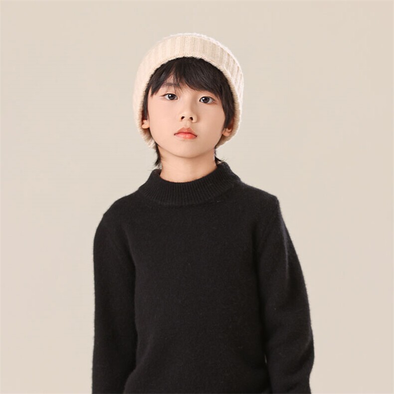 秋冬新款儿童奶嘴帽保暖轻盈无压感时尚百搭必备，童装儿童配饰，群鹿羊绒