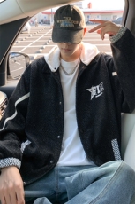 H235可拆卸连帽夹克男格子宽松休闲上衣oversize外套，男装夹克，星座304A-1