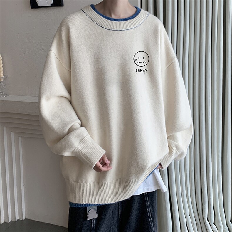 控78假两件毛衣男大码加绒针织衫男毛线衣M80072-P55加绒P70,男装针织衫/毛衣,电商A040