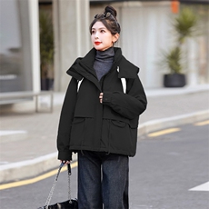现货新款冬装2024年宽松休闲连帽羽绒棉棉衣，女装棉衣/棉服，江南富贵女