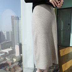 24秋冬山裙女高腰纯色宽松显瘦长款包臀裙半身裙羊毛针织长裙，女装半身裙，君贝羊绒