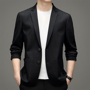 西装男士外套2023春季新款时尚商务休闲宽松纯色西服外套中年男装,男装西服,电商B212（原钱塘6029）