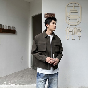 秋季2025老钱风抖音纯色休闲立领夹克店主风A236-82527-P125图片
