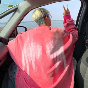 翅膀美式重磅水洗做旧圆领男卫衣大码XZ517A--3-ZH2714-P58图片
