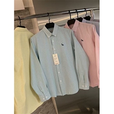 试衣间同款文艺复古立体刺绣秋休闲长袖条纹衬衫衬衣男CCS01P50，男装衬衫，电商D256-1(原A064-1)