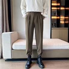 裤子男士韩版潮流休闲裤宽松春秋季新款直筒束脚西装裤S8-P43，男装休闲裤，星座1116A-2（原606A-1）