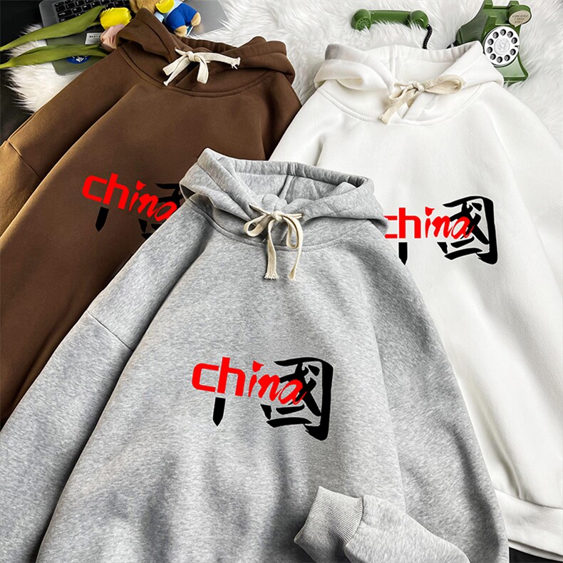 WY2189-P35加绒款-P40纯棉连帽卫衣男大码运动帽衫宽松薄,男装卫衣,电商A040