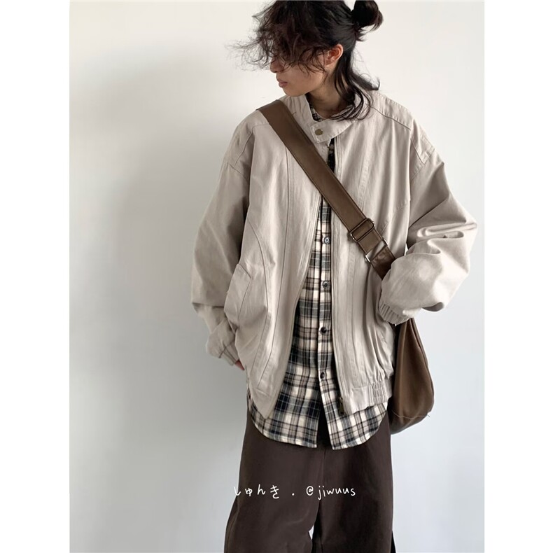 得物品质春款男女立领夹克衫工装拼接潮款外套JK0151P75,男装夹克,星座1013-1