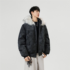 25无影墙pu皮加绒加棉皮毛毛领棉衣外套2306P108，男装皮衣，星座506-1