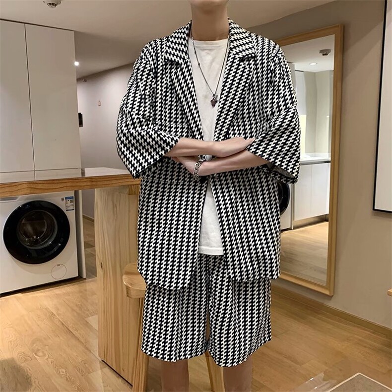 春季潮流休闲时尚短袖套装T729P57,男装休闲套装,星座1116-2