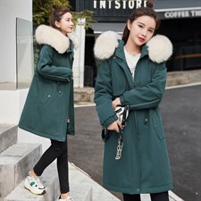 2021冬季新款时尚气质大毛领派克服，女装棉衣/棉服，贵人树
